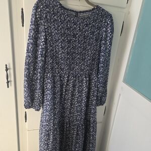 Floral Blue and White Dress